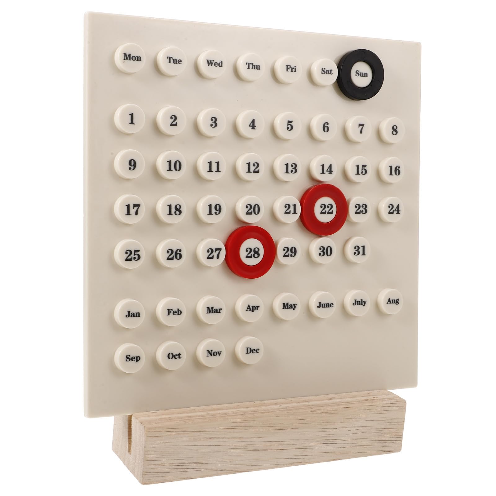SHINEOFI 5 Stück Standkalender und Kunststoff im Vintage Stil für Zuhause | Beige Farbton, Dekoratives Tischobjekt, Funktionaler Kalender mit Doppelnutzen