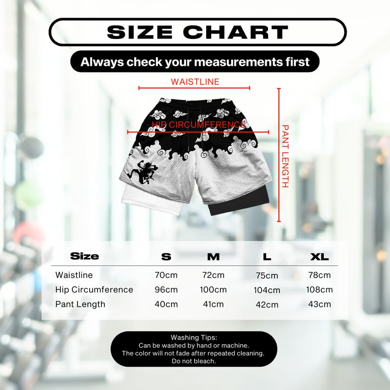 CROWN Pantaloncini a compressione anime - Pantaloncini da palestra elasticizzati traspiranti con tasche