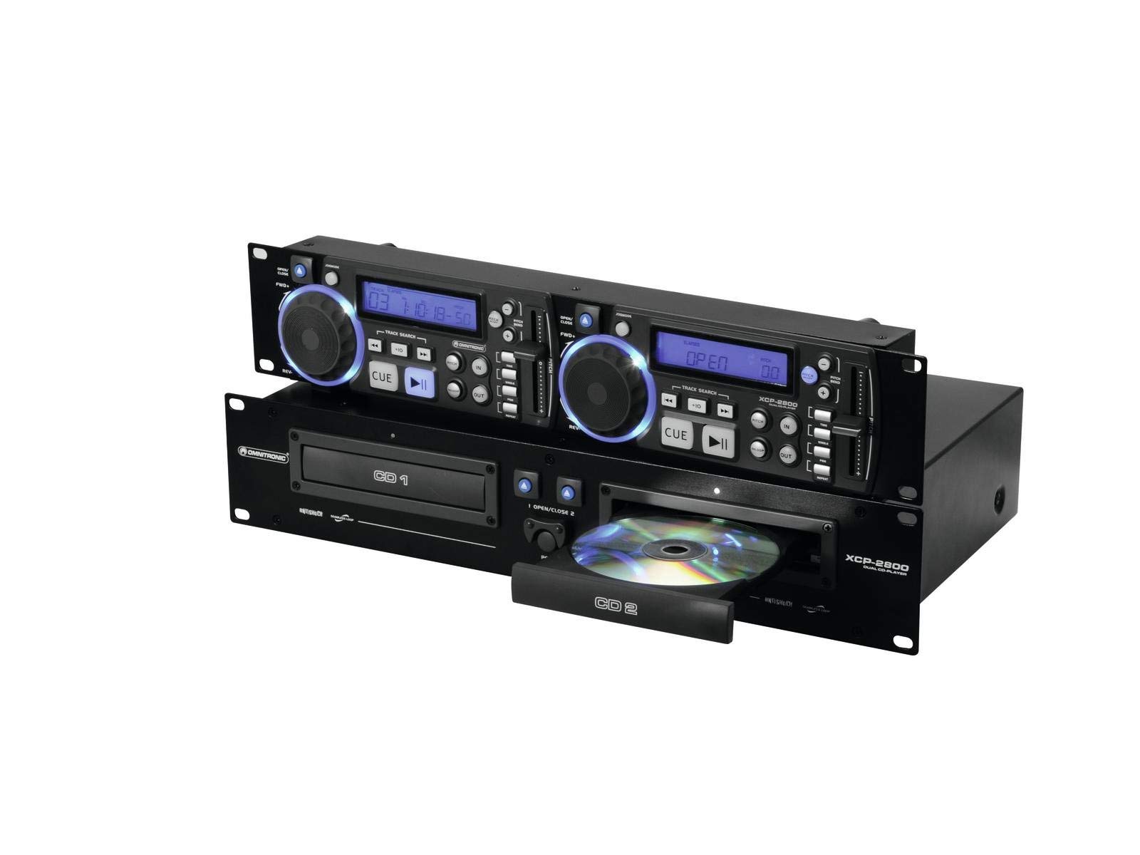 OMNITRONIC XCP-2800 Dual-CD-Player | 2 x 40 Sekunden Anti-Shock-Puffer | Nahtlose Loop/Reloop-Funktion