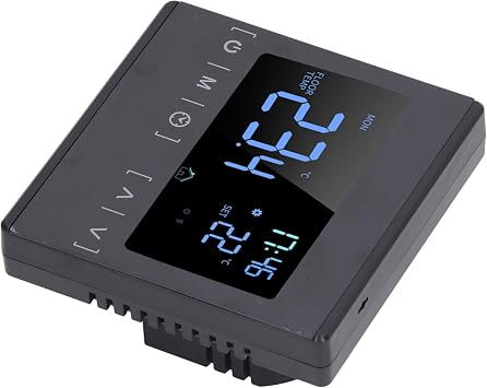 Programmable Digital Thermostat Touchscreen Smart Floor Heating Controller for Electric Radiant Floor AC85-250V 16A Load Current 5-50C Temperature Range