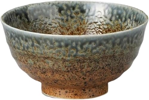 Donburi japonés de cerámica Mino Ware, 6.7 pulgadas de diámetro de 3.5 pulgadas, 35 onzas líquidas, cuenco de arroz para sopa de fideos ramen, Ai
