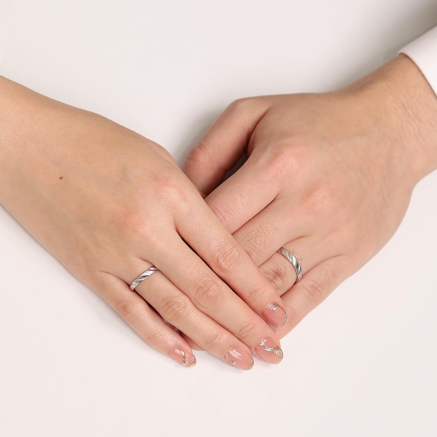 Meissa Alianzas de Ley Sólida 925 de Plata Pareja Anillos de Compromiso Boda para Hombres y Mujeres Adjustable Joyería Aniversario para Novia Prometida el Día de San Valentín (Juego de dos anillos)