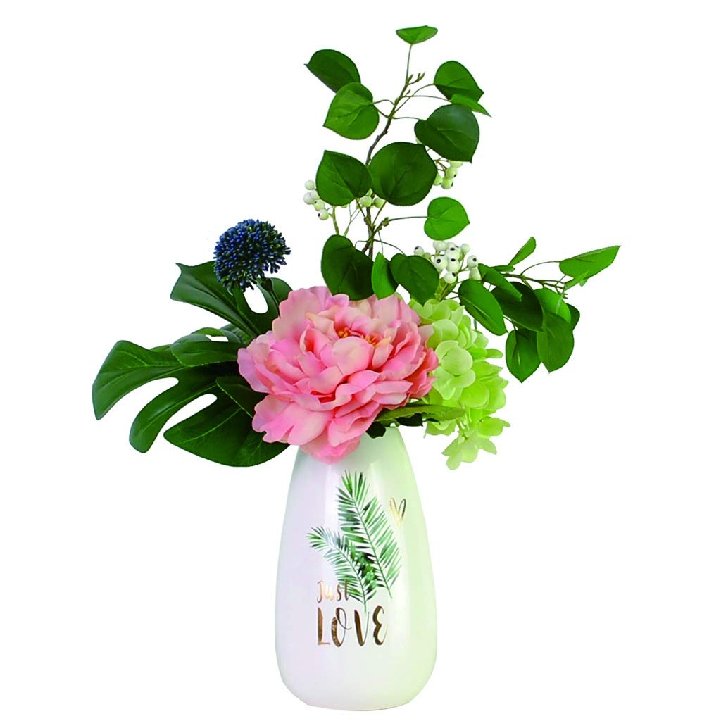 MYUYEE Artificial Flowers Artificial Peony And Hydrangea Mixed Flower Arrangement For Living Room And Office Table Placement, Fake Flowers And Bonsai Artificial Flowers Flowers