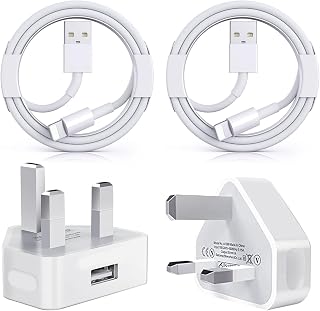 【Apple MFi Certified】iPhone Charger Plug and 1M Cable,2 Pack USB Plug with Lightning Cable,Compatibles with iPhone 14/14 Pro/14 Pro Max/13/13 Pro/13 Pro Max/12/12 Pro/SE/11/11 Pro/XS Max/XR/X/8/7/iPad