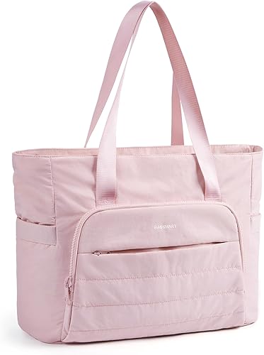 BAGSMART Bolsa de mano para mujer, bolsa de mano con cremallera, bolsa de hombro grande con asa superior para viajes, trabajo, compras, gimnasio