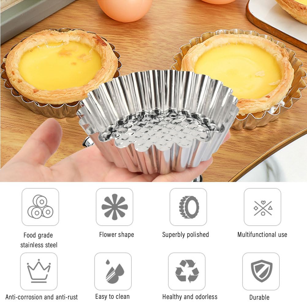 OTYMIOW Formy do ciastek małe nieprzywierające powłoki 20 szt. Formy do pieczenia ciasta Quiche Formy okrągłe formy do ciast ze stali nierdzewnej