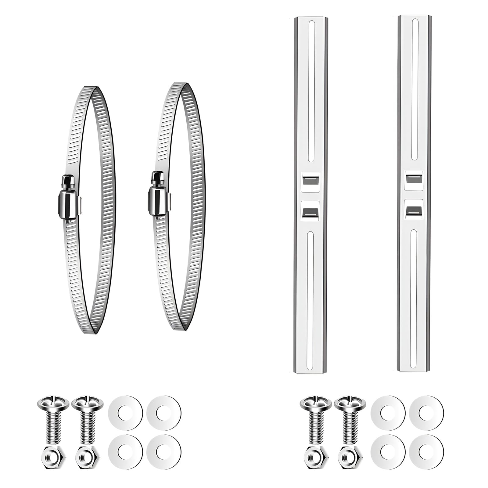 2 PCS Pole Mounting Bracket Kits, 304 Stainless Steel Brackets with Adjustable Hose Clamps (1.97"-7.87" Diameter) for Indoor/Outdoor Waterproof Junction Boxes