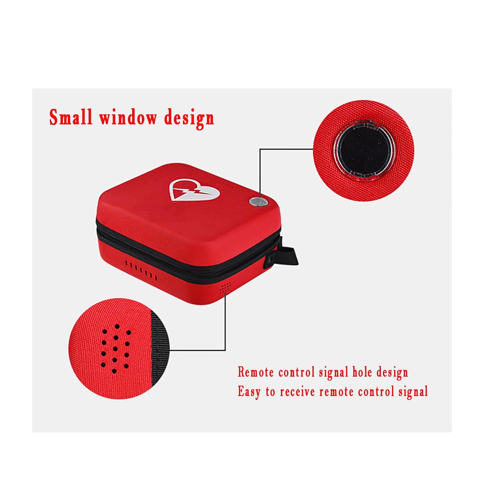 Bolsa de almacenamiento portátil para DEA con símbolo de cruz, contenedor desfibrilador para uso médico y de seguridad pública
