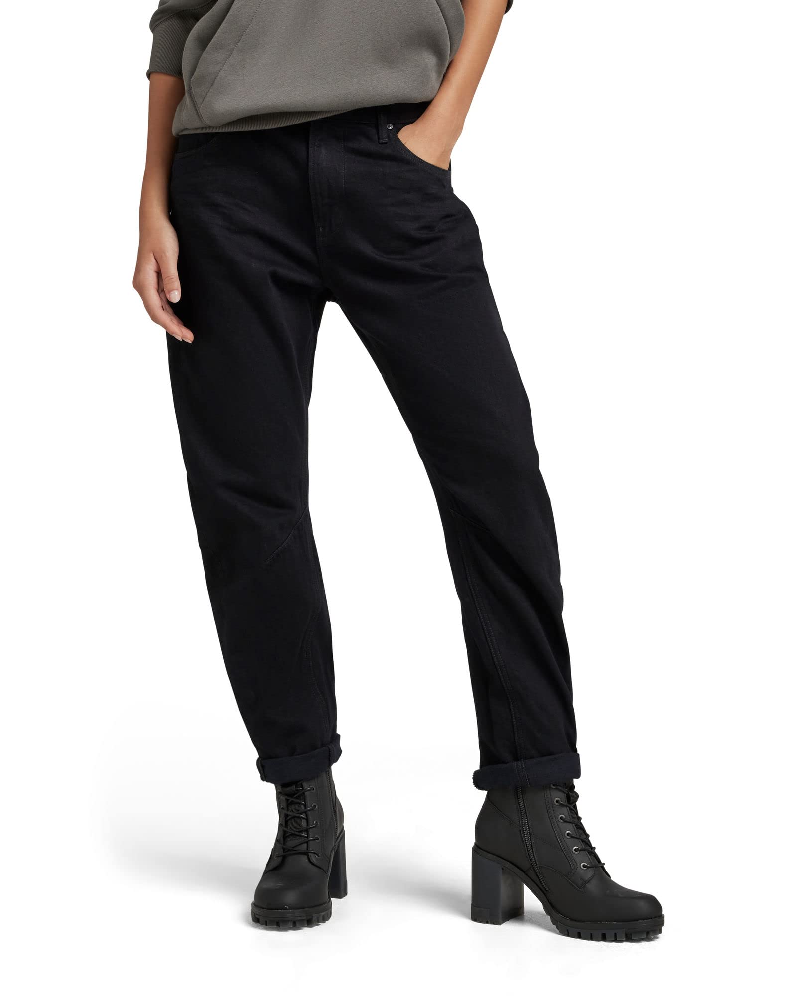 G-Star Women's Arc 3D Boyfriend Jeans, Black (Pitch Black D19821-D182-A810), 27W / 34L