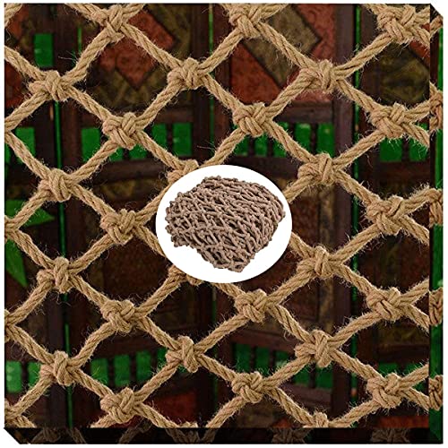 Filet de corde de chanvre 8mm avec maille 12cm pour escalier et securite