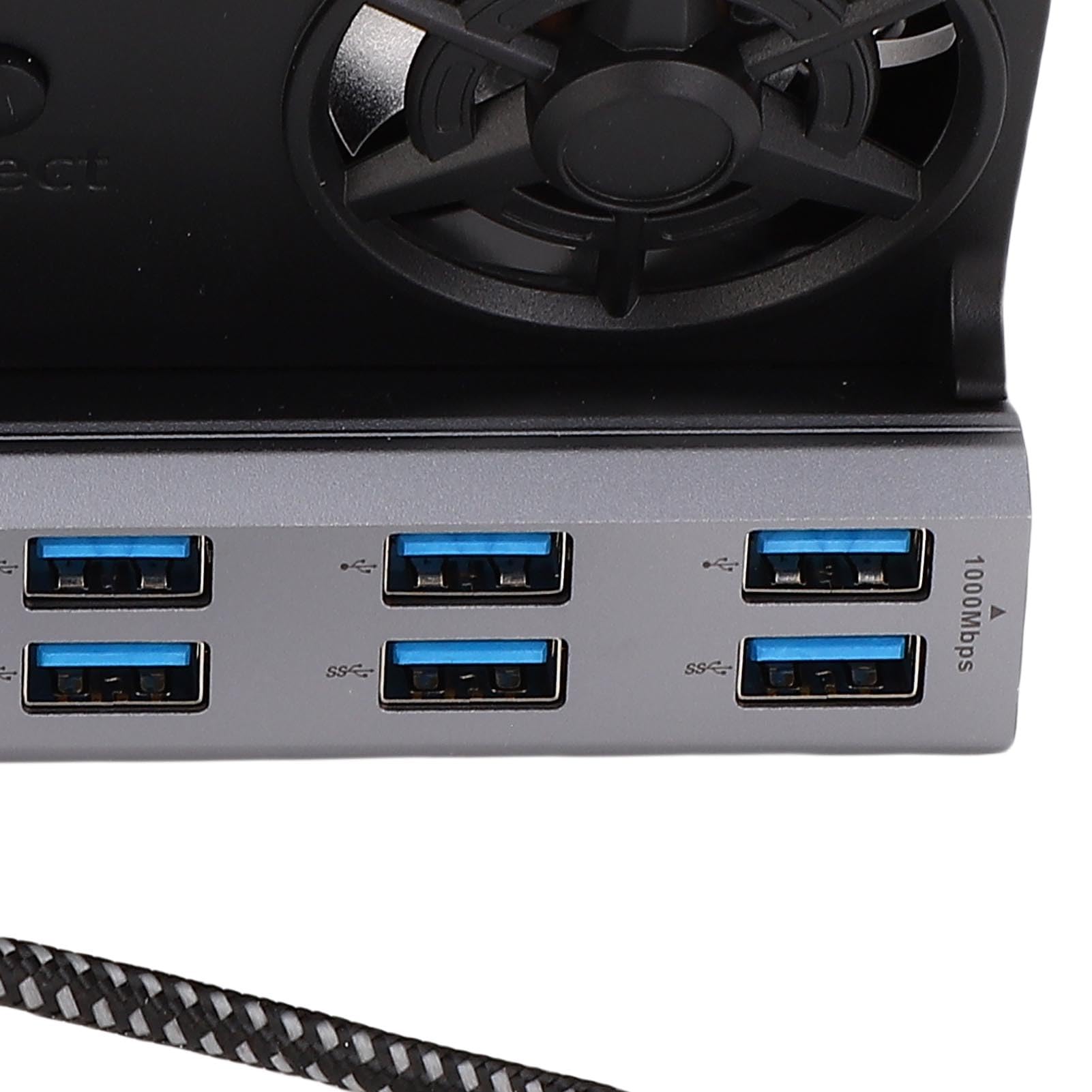 Asixxsix Stacja Dokująca USB C do Stacji Parowej, Podwójny Wentylator Chłodzący z 4K 60 Hz Gigabit Ethernet 100 W PD 3xUSB 3.0 3xUSB 2.0, Kompatybilna z ROG Ally