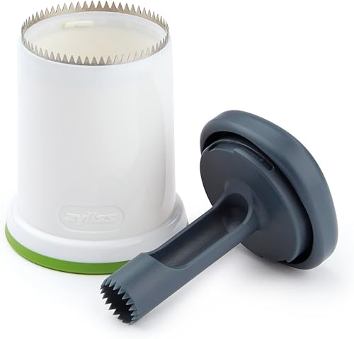 Zyliss2en 1Sacacorazones de pimienta Corer de cocina herramienta manualborde de acero hoja de acerocon fácil almacenamiento y Base antideslizante
