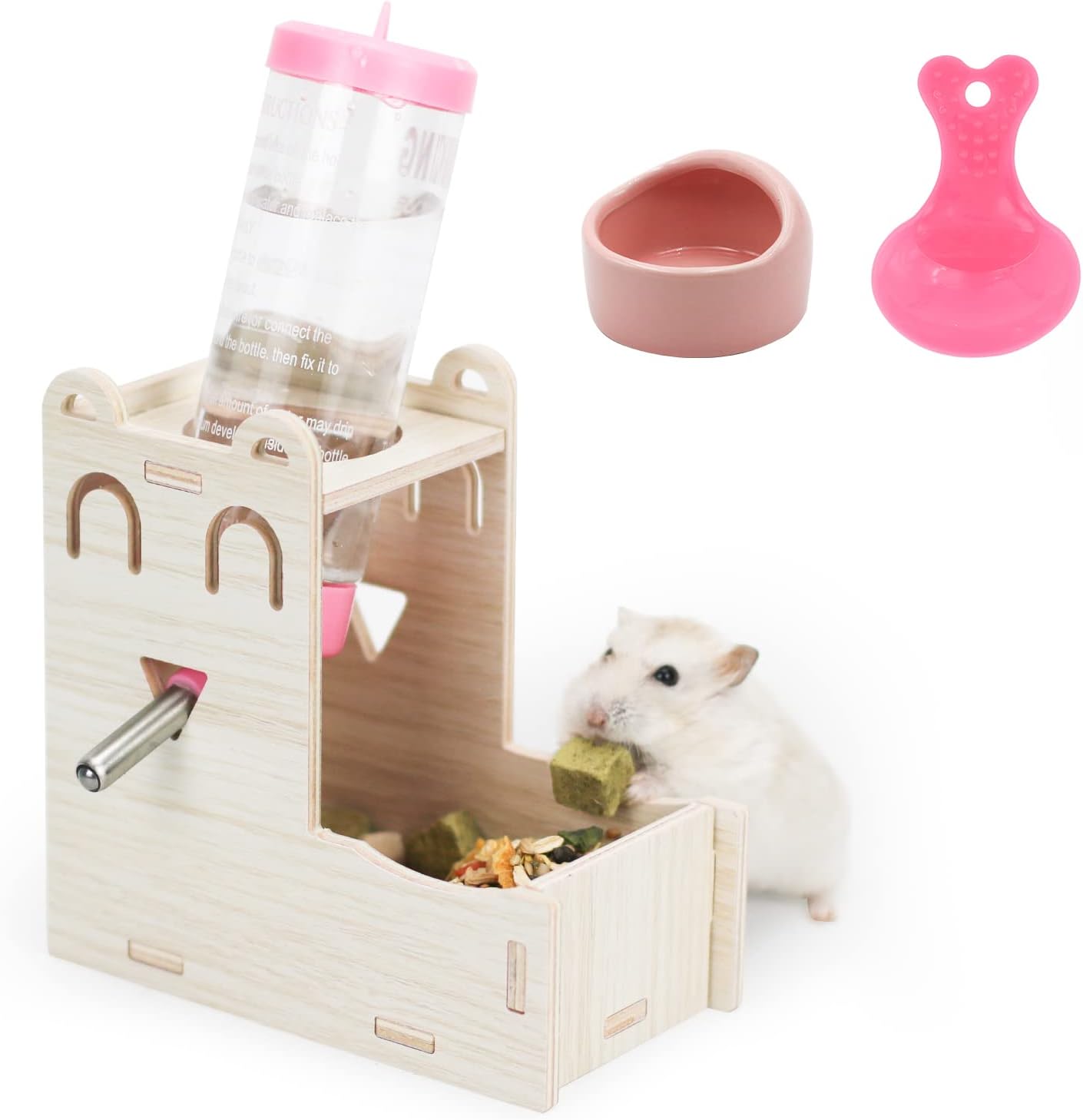 Wooden Hamster Water Bottle Stand,Small Animal Water