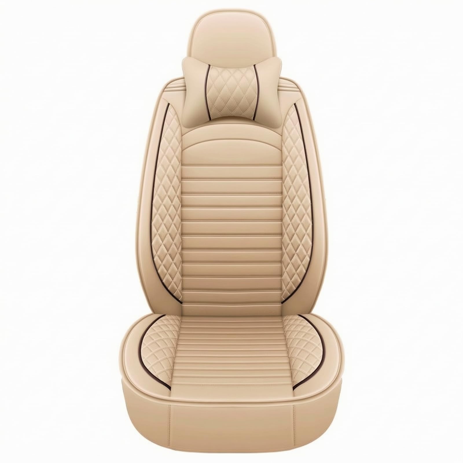 Amagogo Funda Asiento Individual Impermeable | Cobertura Completa, Funda para Asiento Coche, Acolchada, Accesorio, Beige, Asiento Individual Lujo