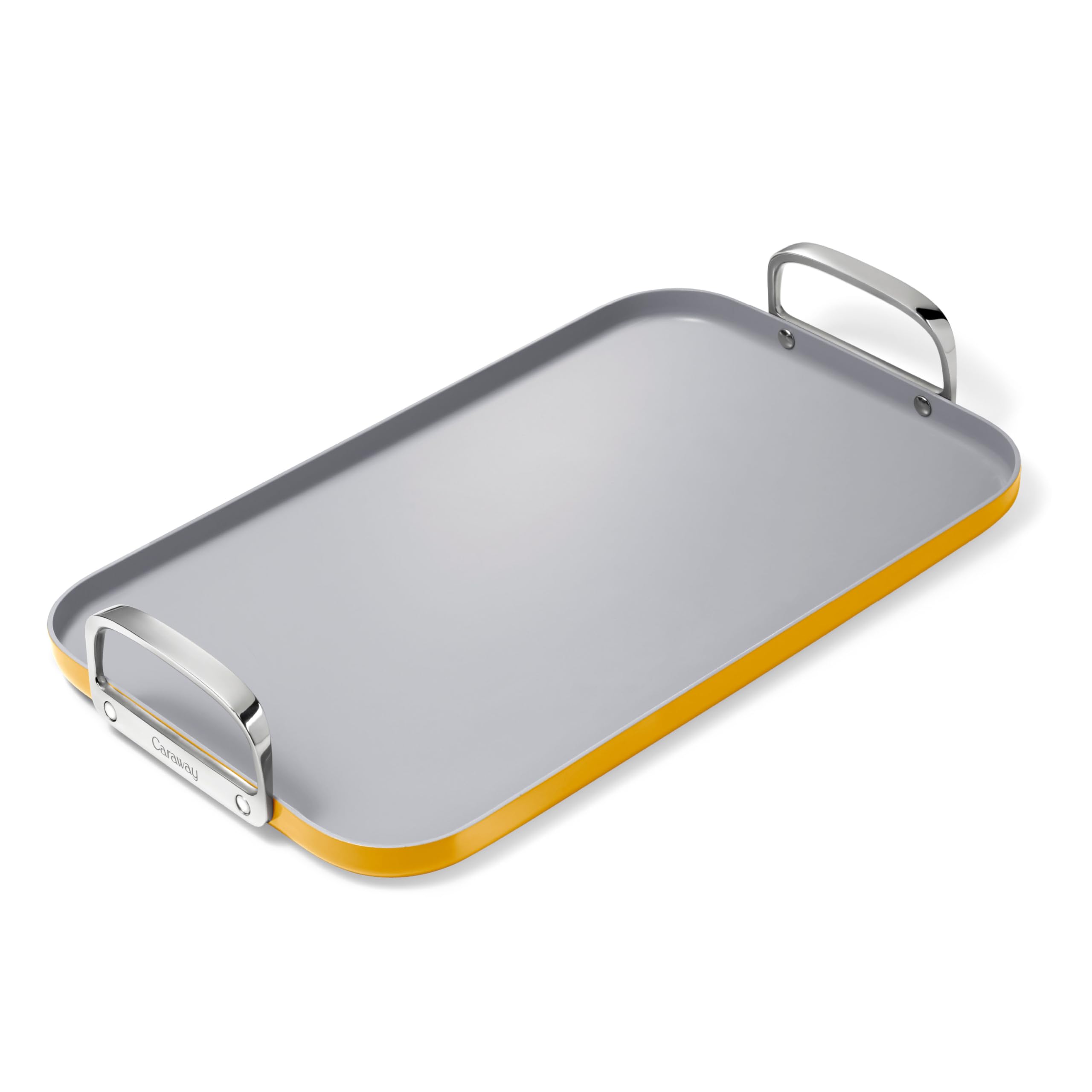 Caraway Double Burner Griddle in Marigold ceramic-coated finish