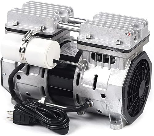Bomba de compresor de pistón sin aceite de alta presión de 110V 370W Bomba de aire de vacío de alto flujo Cilindro doble 1400RPM 8Bar