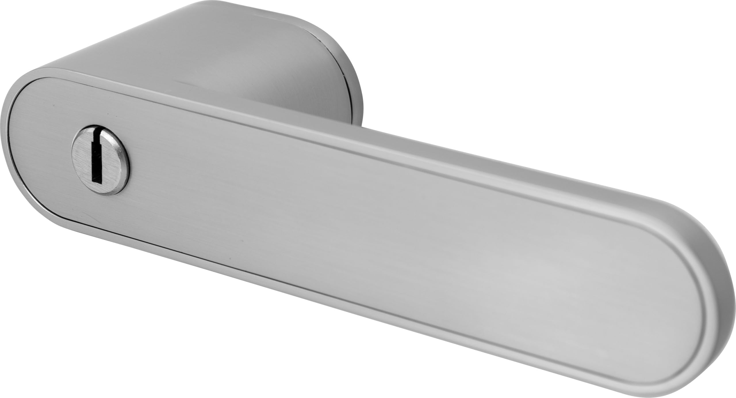 minimo R Türgriff | Edelstahl Finish | Rosettengarnitur mit unsichtbarer Schließmechanik | UV, VR oder SZ Verriegelung | Design Drückergarnitur (Sperrzylinder)