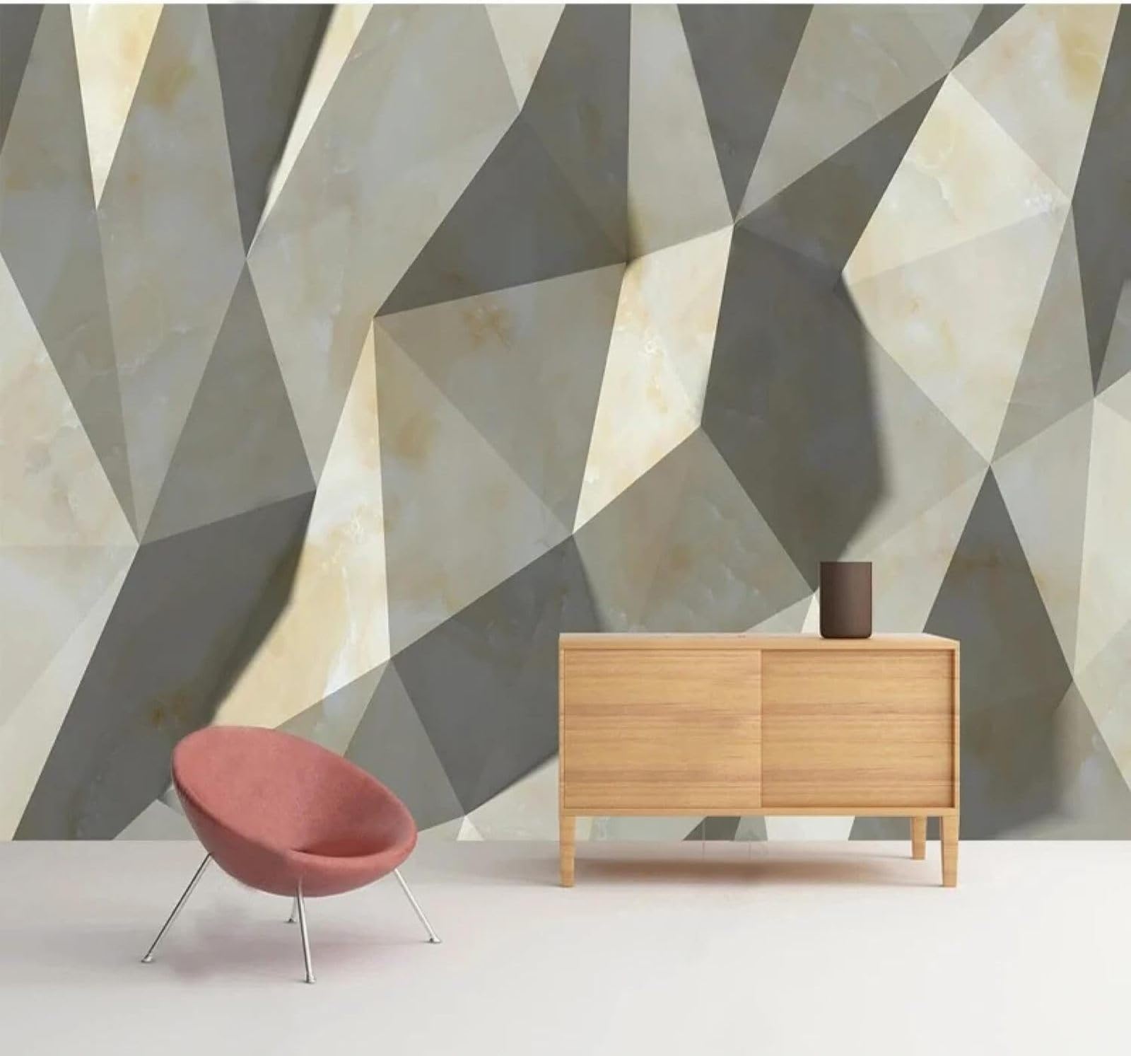 XLMING Creative Abstract Three Dimensional Geometric Marble Effect 3D Wallpaper Luxury Home Dining Decor Paste Sofa Living Room The Wall for Bedroom Mural-400cm×280cm