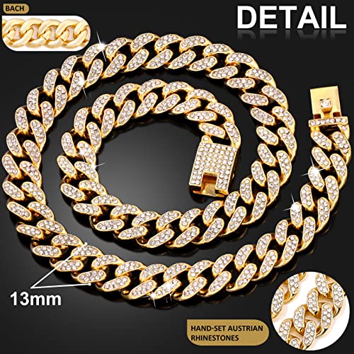 Cuban Link Dog Collar Gold Silver Color Metal Chain Diamond Pet Collars for Dogs Cats Jewelry 8/10/14/16/18/20/24/28 Inch (16inch, Gold) Cuban Link Dog Collar Gold Silver Color Metal Chain Diamond Pet Collars for Dogs Cats Jewelry 8/10/14/16/18/20/24/28 Inch (16inch, Gold)