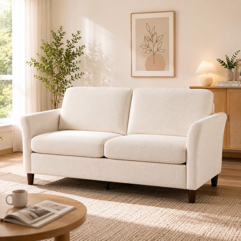 Valthie 61' Corduroy Loveseat Sofa with Side Pocket