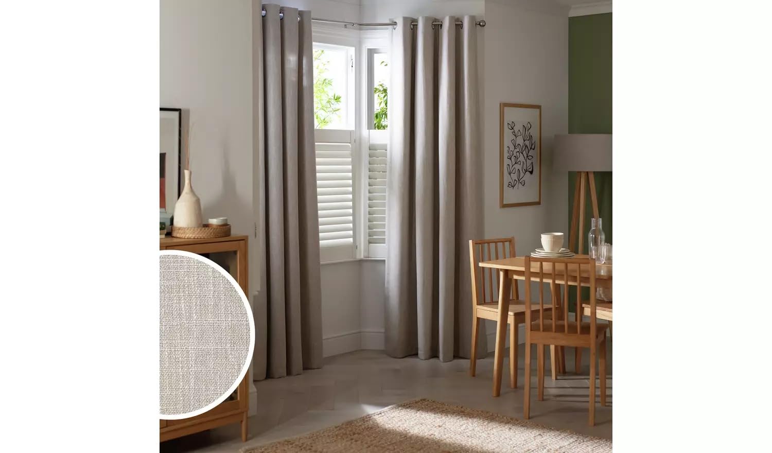 SEGOY Blackout Eyelet Curtains - Oatmeal - 117x137cm