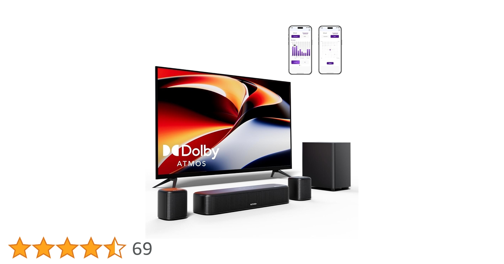 Amazon | ULTIMEA Dolby Atmos サウンドバー 5.1ch 280W サブ