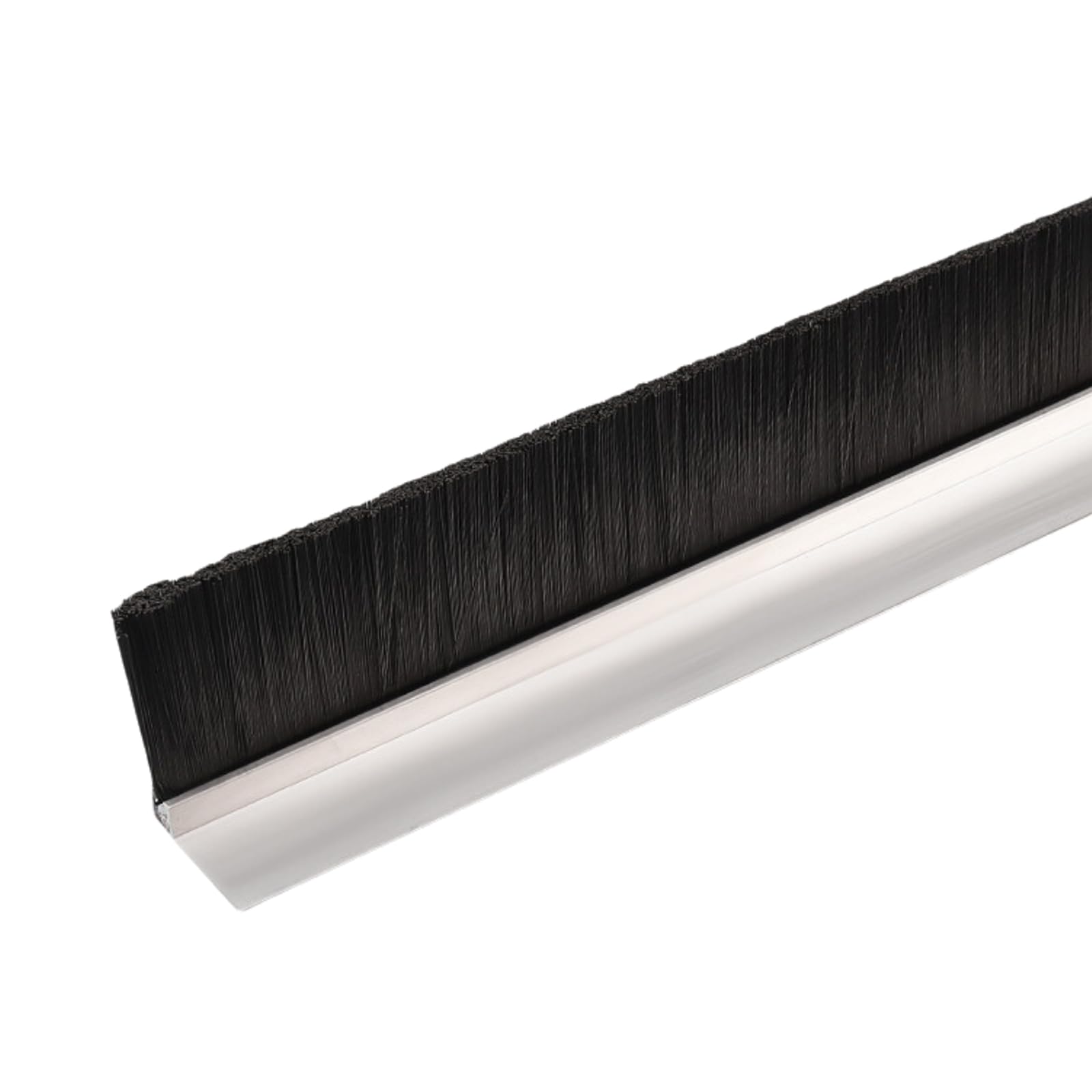 Aluminum Alloy Base Nylon Brush， Aluminum Alloy Draught Excluder Strip, H F T Type, Silver, Height 10-300mm(Silverf Type,30mm)