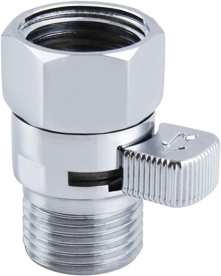 Shower Valve, Aomasi Brass Constructed Shut Off Valve Gate Flow Rate Regulator Water Flow Controller Universal Shower Head Hose Switch with Lever Handle Chrome
