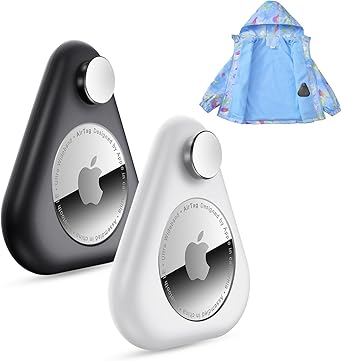 Holder for Kids Hidden 2 Pack Upgraded GPS Tracker Case, Anti-Removal Hard Case with Safety Pins, Avoid Loss, Suitable for Children, Elderly, Pets, Backpack, Luggage(White Black)