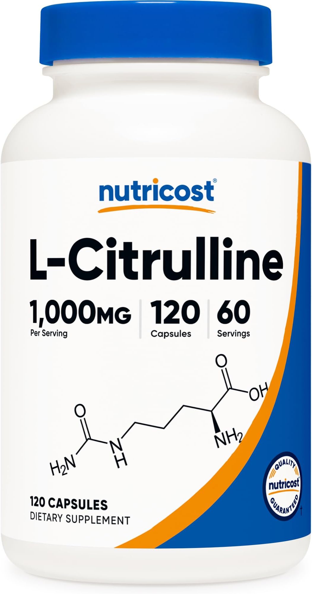 – Nutricost L-Citrulline 500mg, 120 Capsules - Gluten Free, Non-GMO