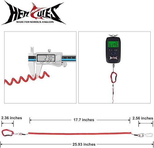 Miniatura 80 de HERCULES M4 Fishing Lanyard, Fishing Pole Tether, Kayak Paddle Leash, Heavy Duty Retractable Coiled Lanyard for Fishing, Rods, Pliers, Boating