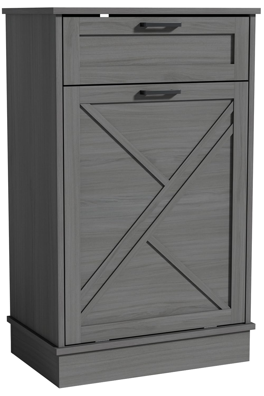 Armoire à déchets inclinable avec tiroir - 38 l - Poubelle étroite - Îlot de cuisine avec plan de travail - Armoire pour cuisine sans poubelle - Pour cuisine, salon, salle de bain