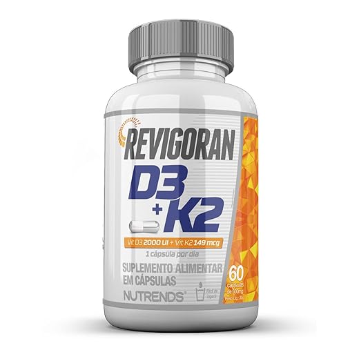 Revigoran Vitamina D3 2000UI + K2 229% IDR 60 cápsulas, Nutrends