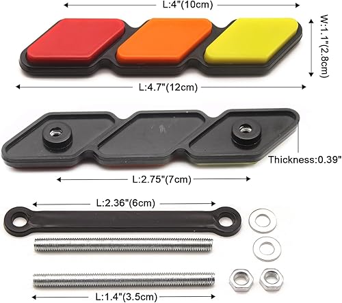 Miniatura 2 de Emblema de rejilla frontal tricolor, calcomanías de emblema de camión, accesorios de automóvil para Toyota Tacoma 4Runner Tundra Sequoia Rav4