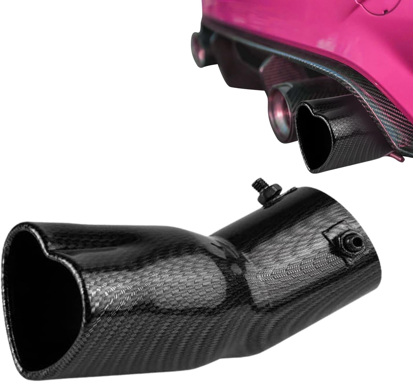Car Exhaust Pipe Muffler, Replacement Tail Tailpipe, 63mm, Modified Accessories, Heart-Shaped Exhaust Silencer, Universal Fit For Most Vehicles, Performance Upgrade