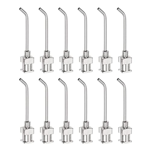 Miniatura 10 de 12 agujas dispensadoras, calibre 17, punta roma, de acero inoxidable, 45 grados, con conector Luer Lock para cartuchos de tinta, pegamento,