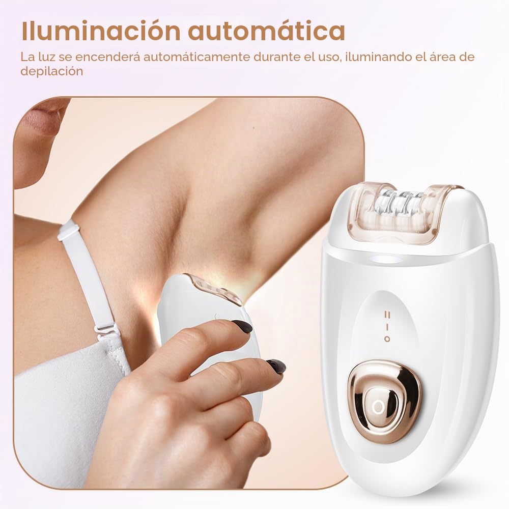 Depiladora Íntima 2 en 1 Rescien para Mujer con Cabezal de Afeitado y Cabezal de Depilación | Depiladora Eléctrica| Afeitadora Eléctrica Femenina Apta para Rostro, Piernas, Brazos y Zona del Bikini