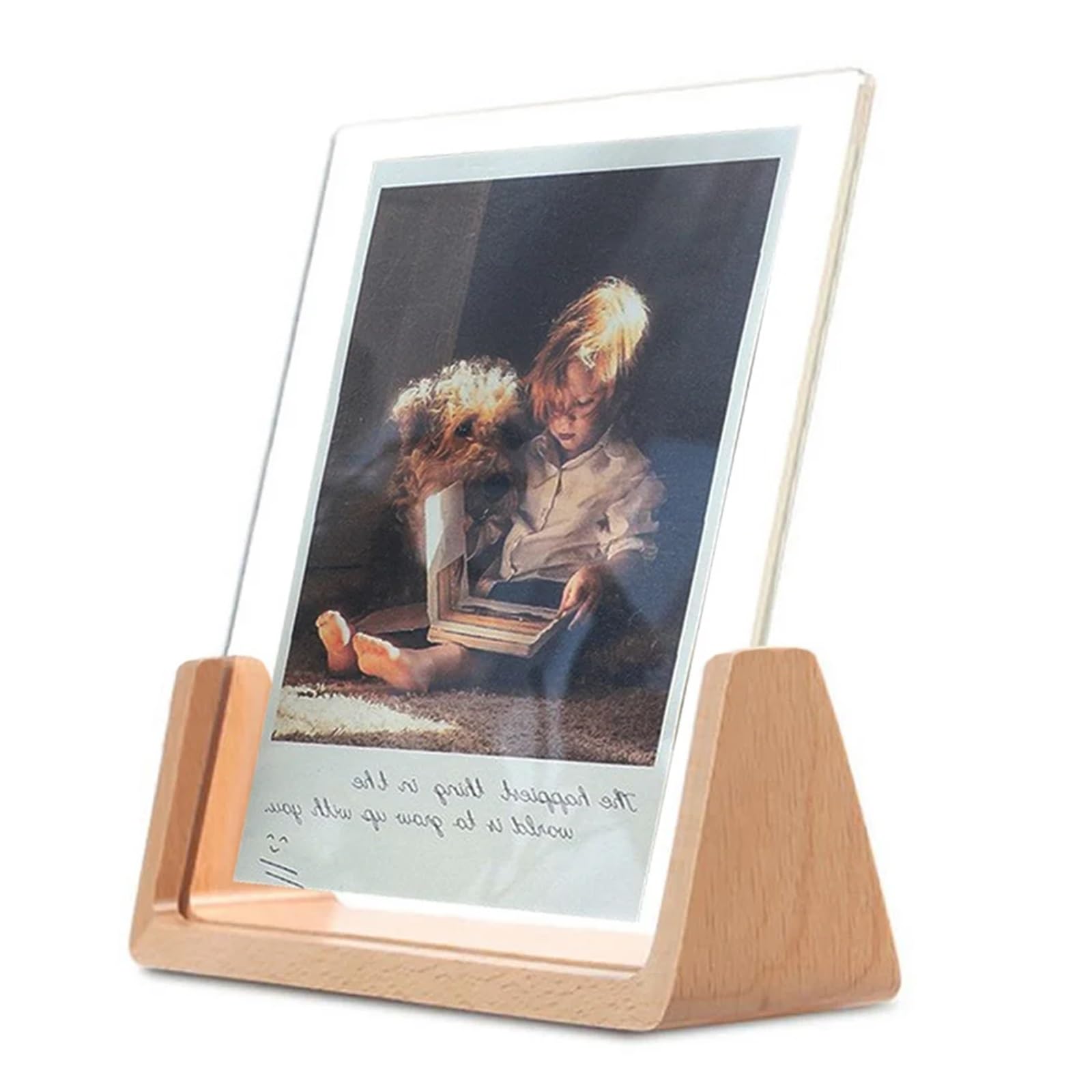 DAJGRHE Photo Frame Creative Photo Frame Set U Shape Transparent 10X15 13X18 15X20 20X25cm Desktop Wood Pictures(Vertical Photo,20X25cm 10inch)