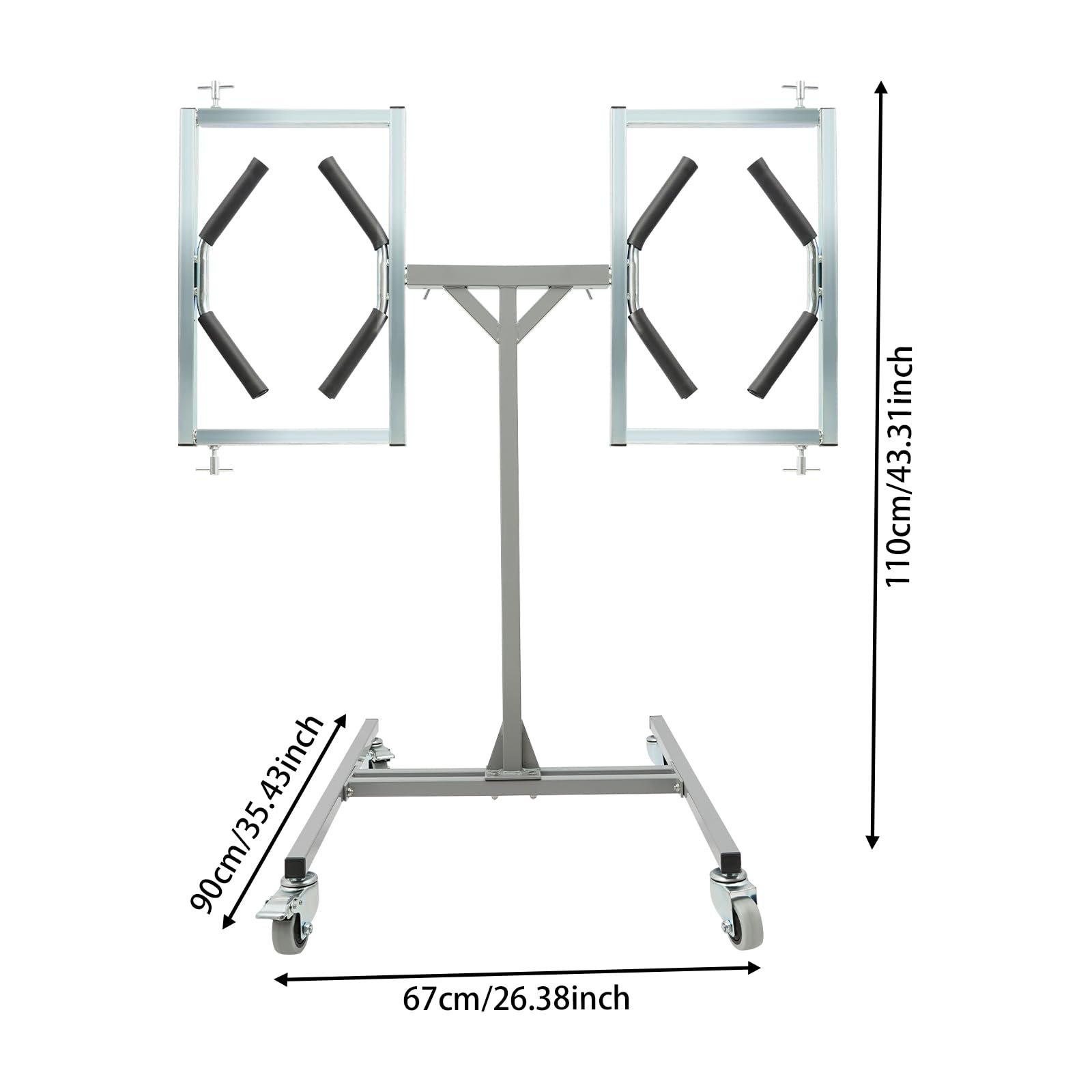 60 kg Felgenlackierständer con 360° Drehbaren Mounts con 4 ruedas, acero Autostoßstange Lackierständer para 2 llantas