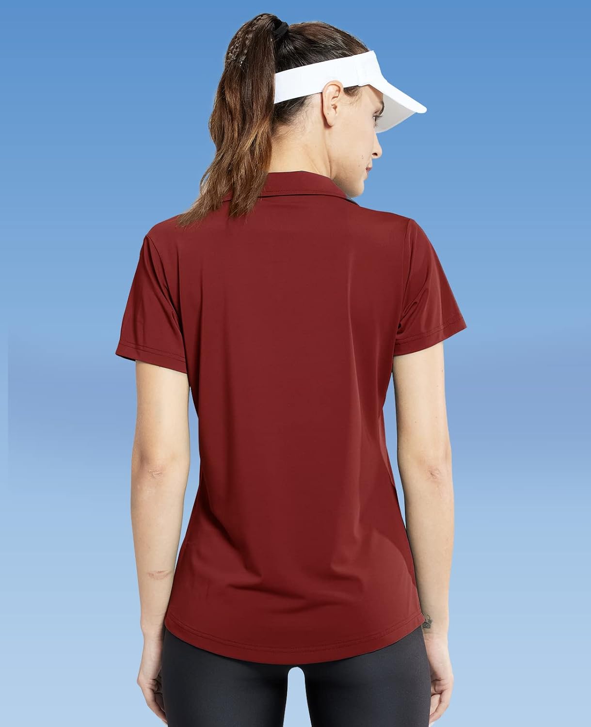 MIER Women's Golf Polo Shirts Collared V Neck Short Sleeve Tennis Shirt, Dry Fit, Moisture Wicking