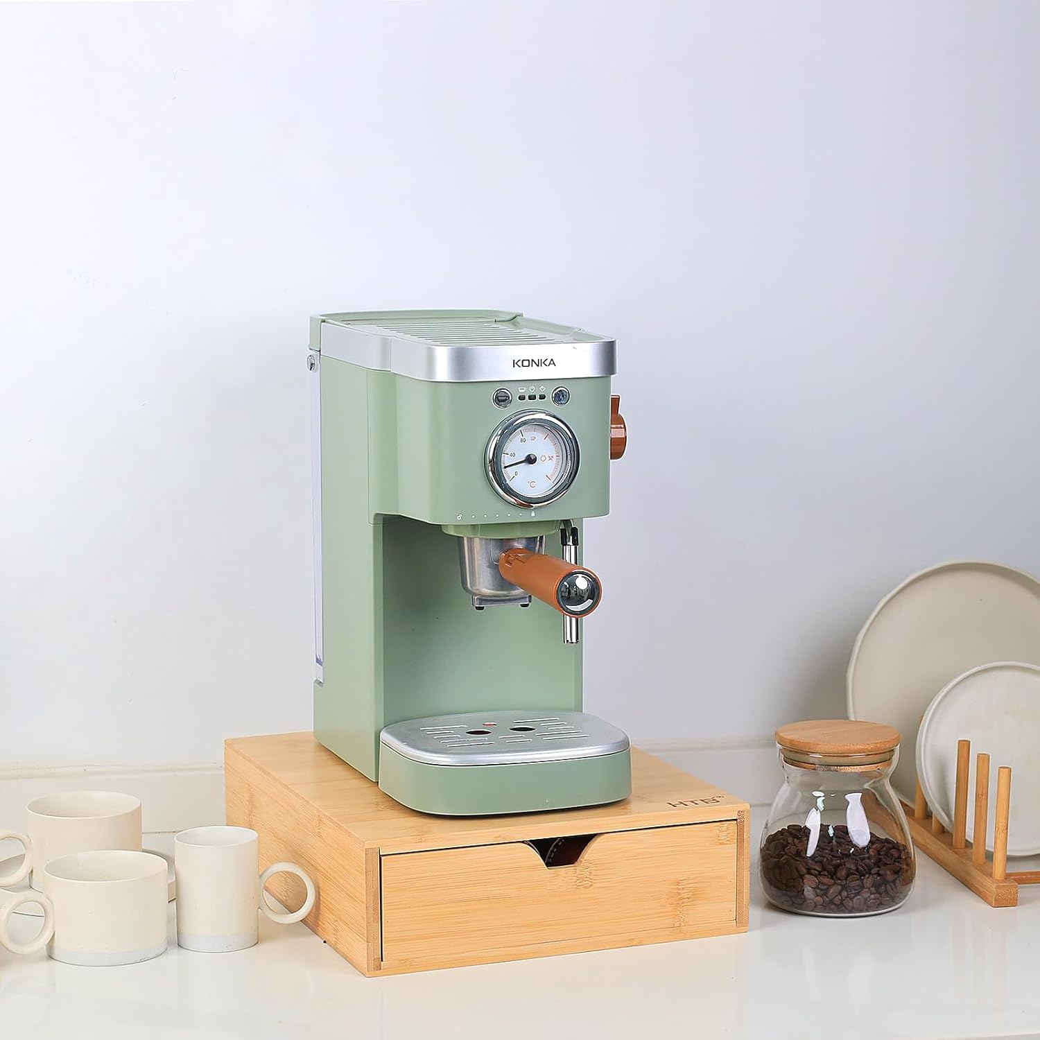 HTB Coffee Pods Storage Drawer for Organizing Nespresso Capsules, Can Be Used In Coffee Station, Kitchen, Home, Office, Holds 40 CoffeePods