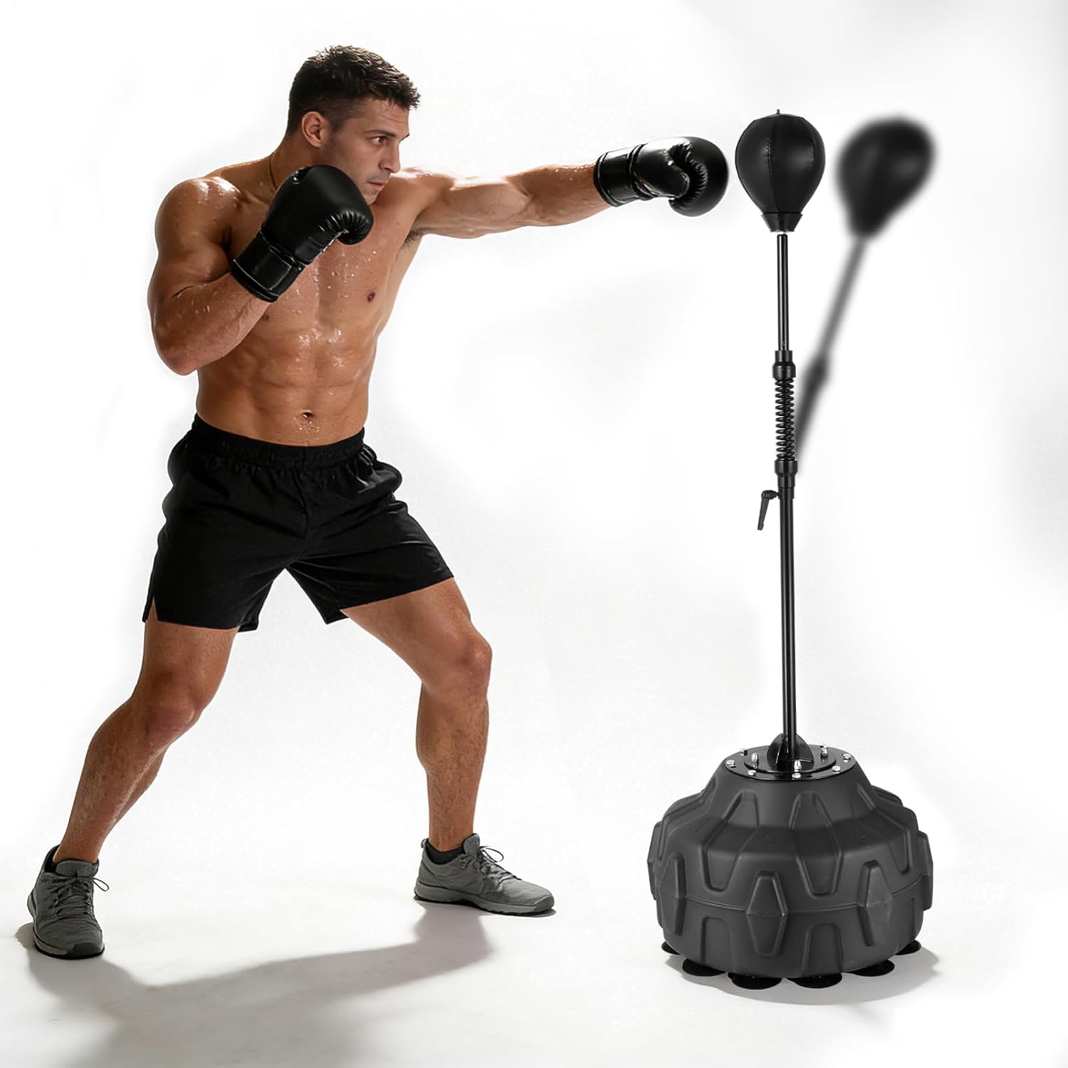 Boxing Reflex Bag, Punching Bag with Stand, 57-72.8 Inches Height Adjustable to Increase Speed, Reflex, and Stamina, Boxing Equipment for Training, Boxings Equipment, Stress Relief and Fitness
