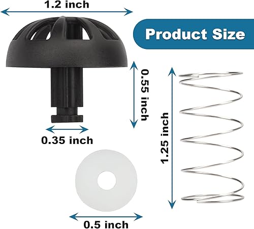 Miniatura 2 de Kit de tapón con resorte inferior para máquina de café (paquete de 2) compatible con Mr. Coffee Parts 185774-000-000,112435-000-000, 112435000000,