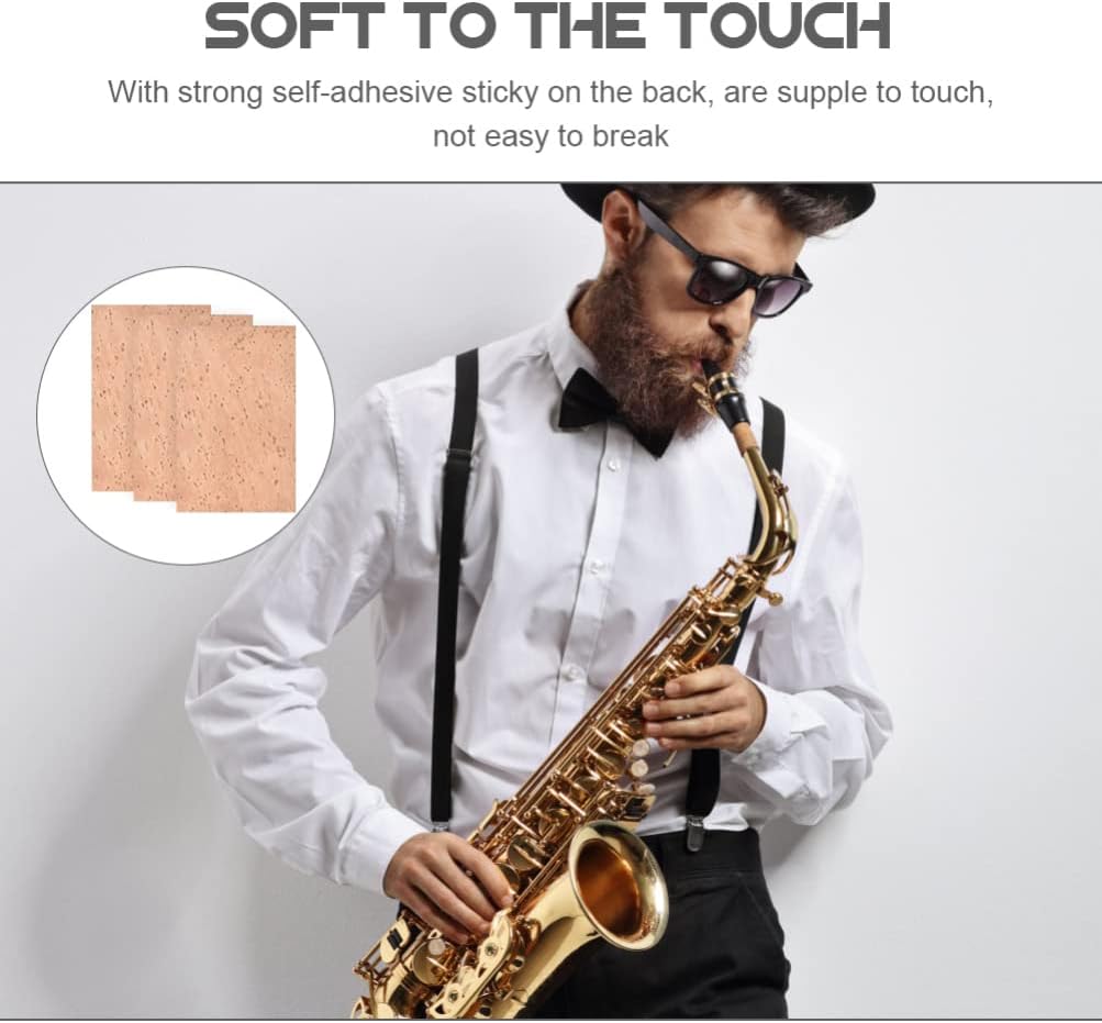ERINGOGO Cork Sheet 3pcs Saxophone Neck Cork Trumpet Cornet Cork Pads Mats for Brass Instrument Parts Accessories Oboe : Musical Instruments