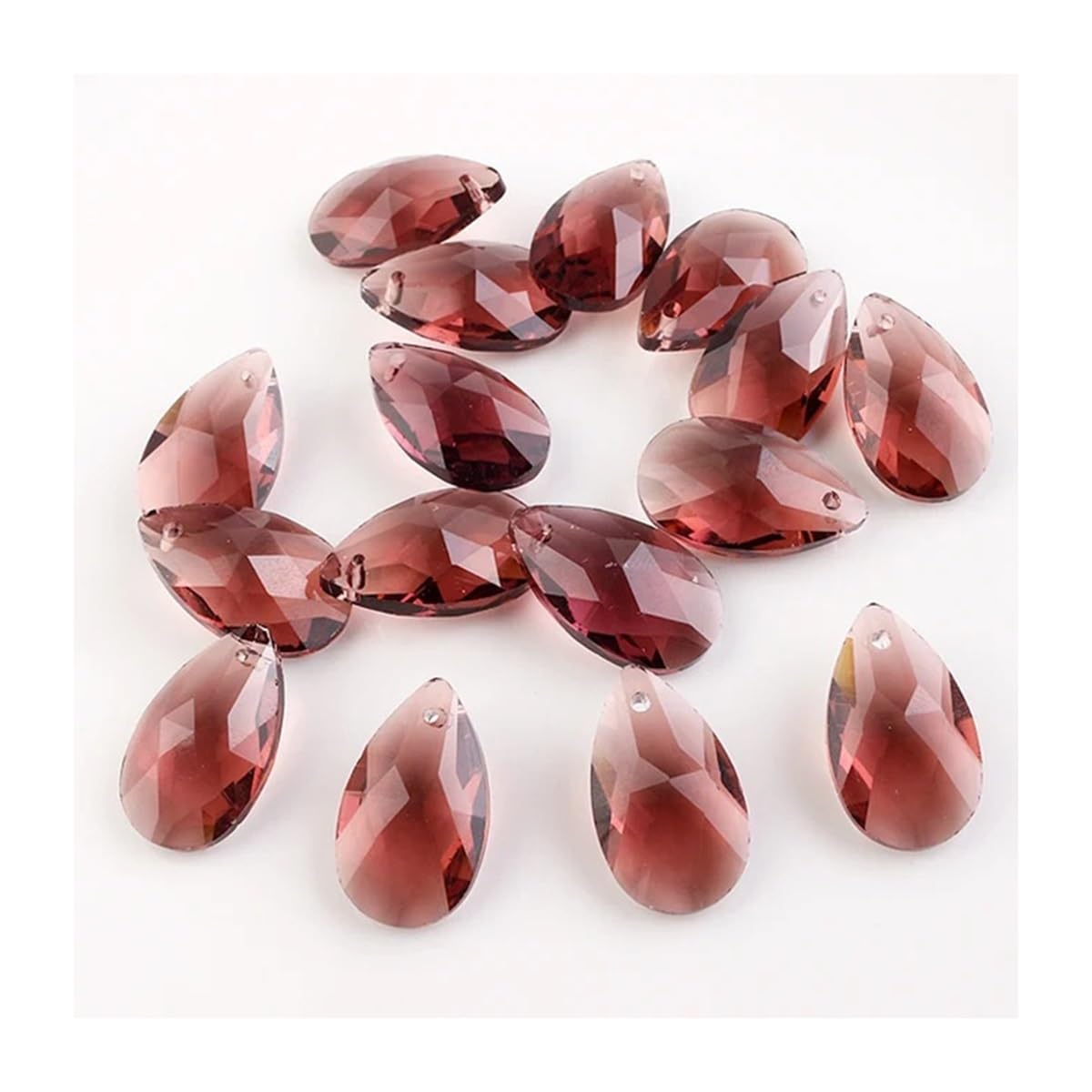Crystal Chandelier Prism, Sun Catcher, 20Pcs Single Hole Charms Crystal Teardrop Pendants Green 13X22MM Glass Drop Beads For Handmade(Purple)