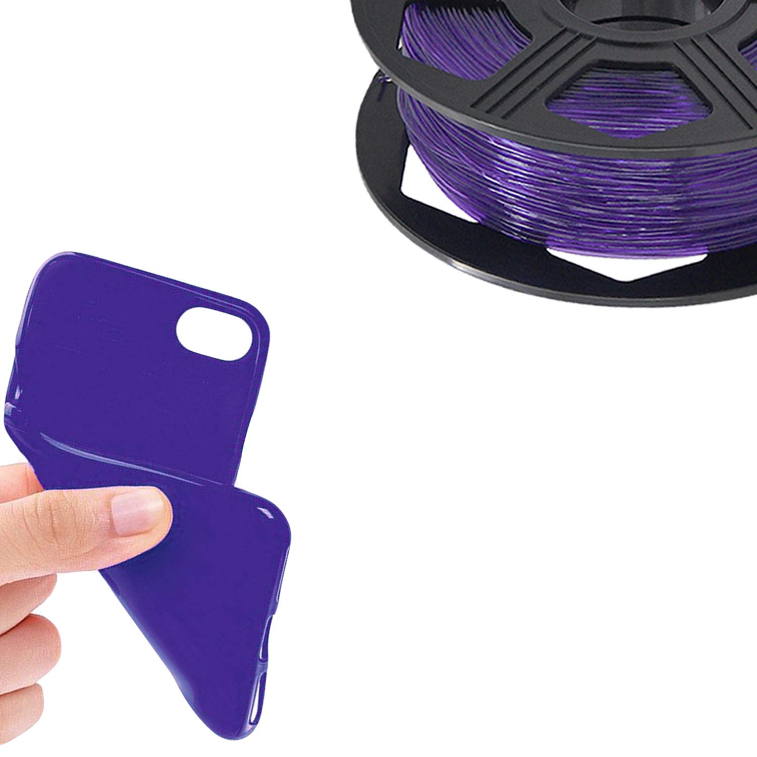 YOYI YOYI 3D Printer Filament, 95A TPU Filament 1.75mm, Flexible Filament, 0.8KG Spool,Dimensional Accuracy +/- 0.03 mm, Soft TPU Filaments of High Elasticity (Transparent Violet)