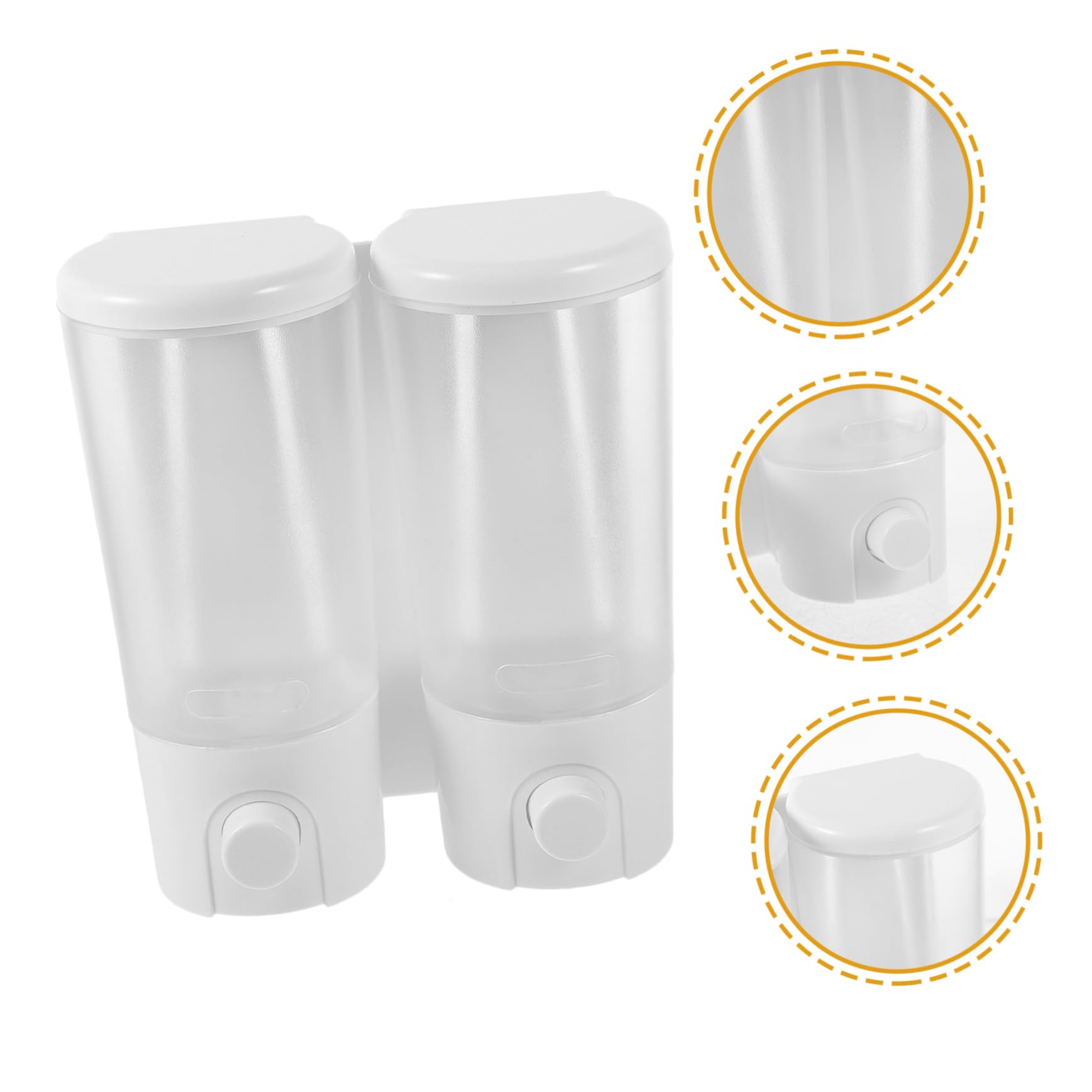 VOSAREA Distributeur de Savonnette Mural 400ml, Plastique, Pompe Souple à Pression, pour Shampoing et Savonnette, la Cuisine et Restaurant