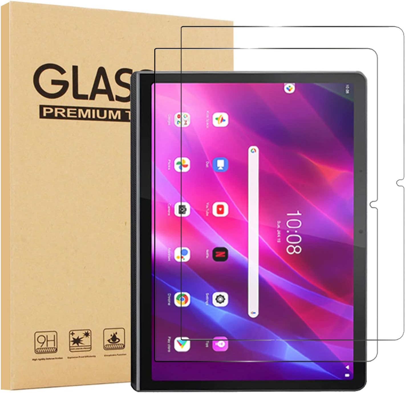 [2 Pack] EpicGadget Screen Protector for Lenovo Yoga Tab 11 (YT-J706F), 9H Hardness HD Clear Premium Tempered Glass Screen Protector Film for Lenovo Yoga Smart Tablet 11 Inch Display 2021 Released