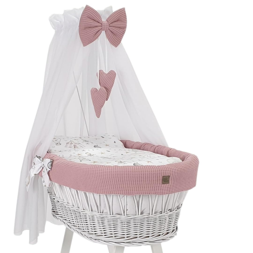 Juego de ropa de cama de 5 piezas, para bebés y niños, tejido de gofre, ropa de cama para cuna, funda nórdica con sábanas, muchos colores (circo)
