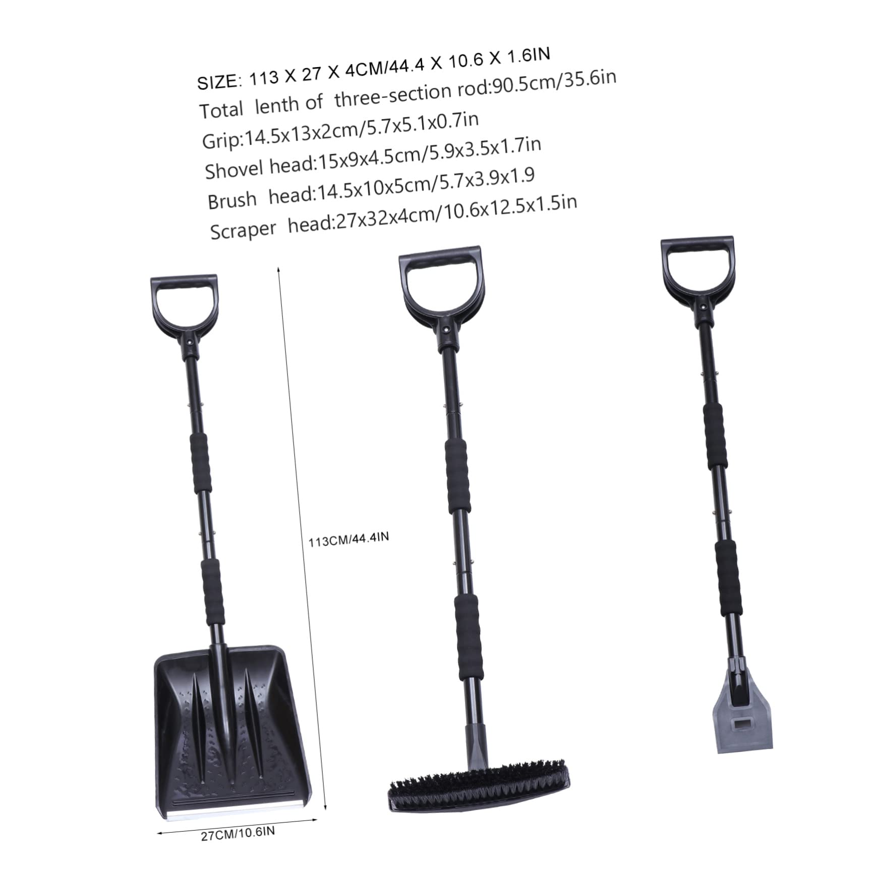 INOOMP Traje de Pala de Nieve para Coche Quitanieves Extensible y Desmontable Raspador de Hielo Cepillo para Coche Herramientas para Quitar Nieve